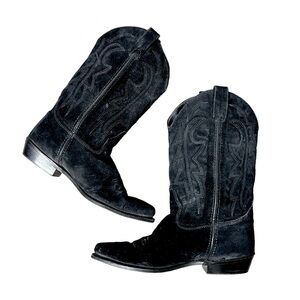 Black Suede Heeled Boots